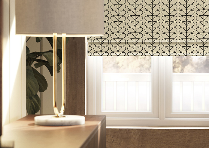 Orla Kiely Linear Stem, Black - Twist&Fit Roman Blind - Image 5